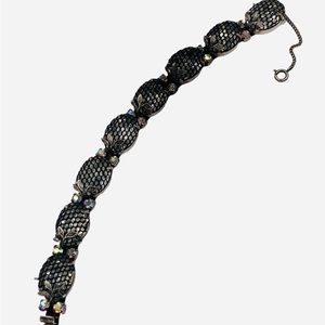 Rare Vintage Kramer Netted Glass AB Rhinestone Bracelet